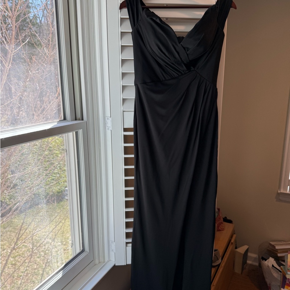 Elegant Off the Shoulder Black Evening Gown